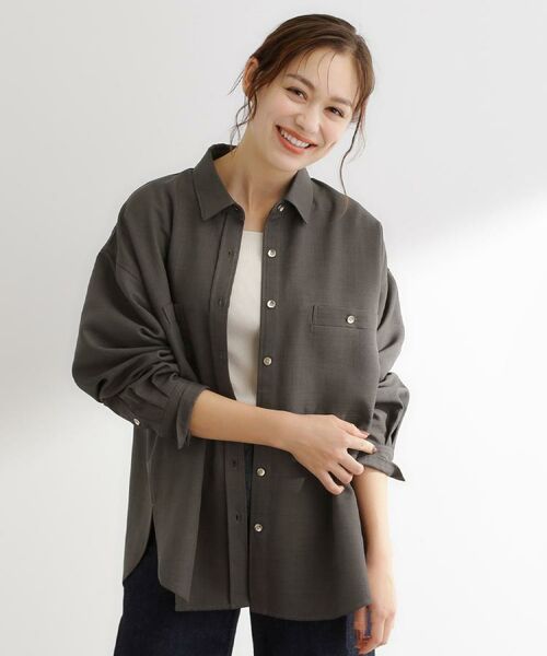 grove / グローブ シャツ・ブラウス | 【カセット服/選べる着丈】洗濯機で洗えるオーバーシャツ | 詳細2