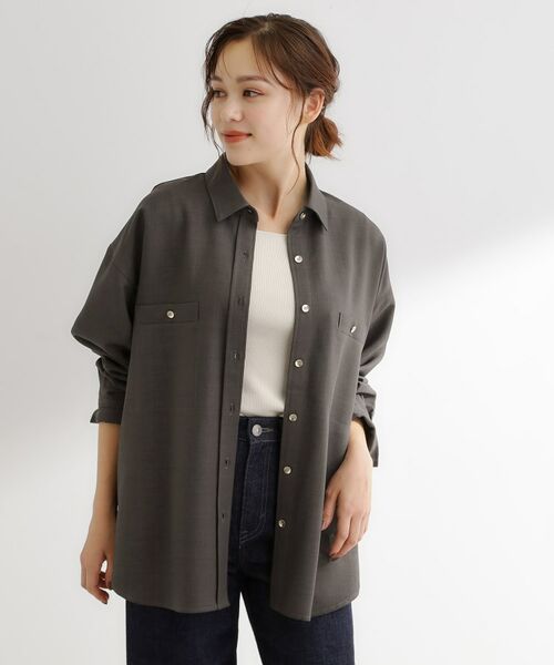 grove / グローブ シャツ・ブラウス | 【カセット服/選べる着丈】洗濯機で洗えるオーバーシャツ | 詳細3