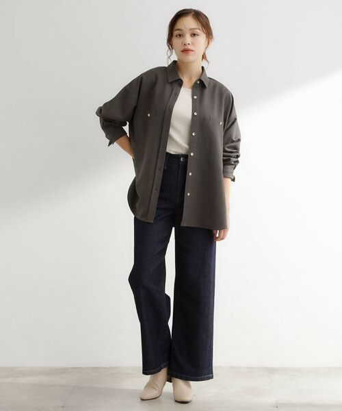 grove / グローブ シャツ・ブラウス | 【カセット服/選べる着丈】洗濯機で洗えるオーバーシャツ | 詳細4