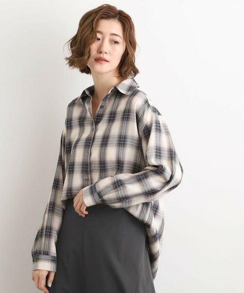 grove / グローブ シャツ・ブラウス | 今の季節にちょうどいい　オンブレーチェックシャツ | 詳細2