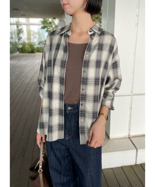 grove / グローブ シャツ・ブラウス | 今の季節にちょうどいい　オンブレーチェックシャツ | 詳細4