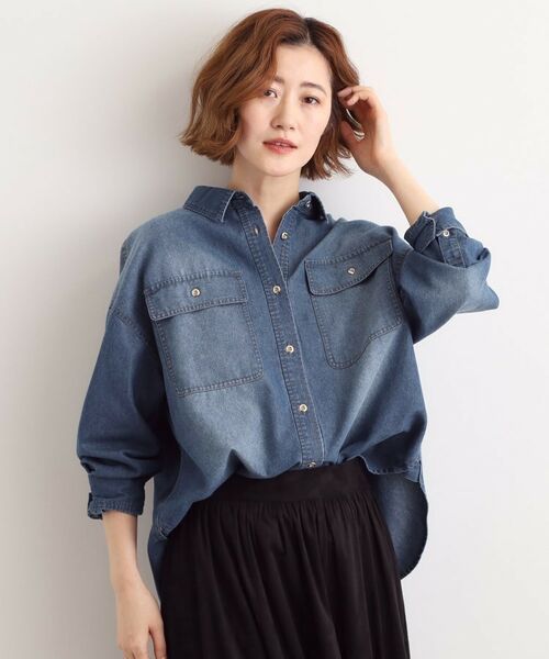 grove / グローブ シャツ・ブラウス | 【選べる着丈】オーバーサイズデニムシャツ | 詳細5