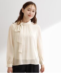 grove / グローブ シャツ・ブラウス | シアーストライプボウタイブラウス