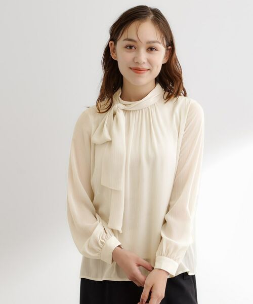 grove / グローブ シャツ・ブラウス | シアーストライプボウタイブラウス | 詳細10