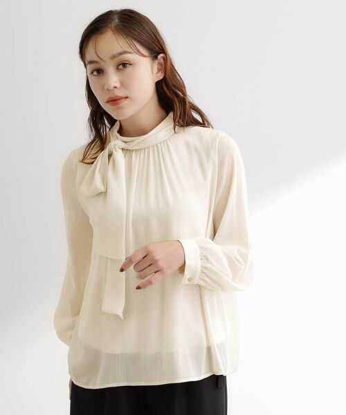 grove / グローブ シャツ・ブラウス | シアーストライプボウタイブラウス | 詳細9