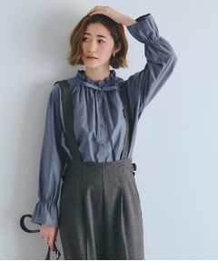 grove / グローブ シャツ・ブラウス | 【石川梨華さん着用】フリルカラーリボンブラウス