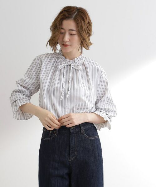 grove / グローブ シャツ・ブラウス | 【石川梨華さん着用】フリルカラーリボンブラウス | 詳細1