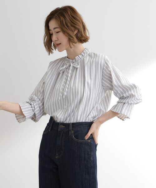 grove / グローブ シャツ・ブラウス | 【石川梨華さん着用】フリルカラーリボンブラウス | 詳細2