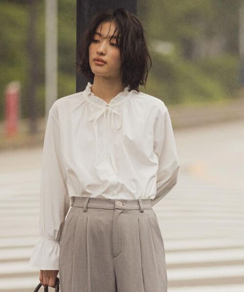 grove / グローブ シャツ・ブラウス | 【石川梨華さん着用】フリルカラーリボンブラウス | 詳細5