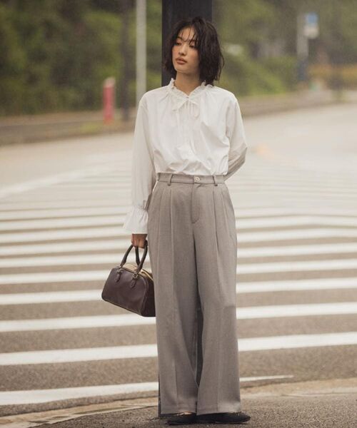 grove / グローブ シャツ・ブラウス | 【石川梨華さん着用】フリルカラーリボンブラウス | 詳細6