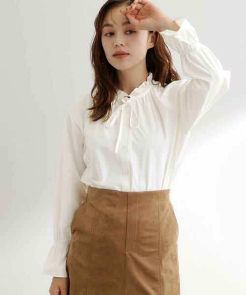 grove / グローブ シャツ・ブラウス | 【石川梨華さん着用】フリルカラーリボンブラウス | 詳細7