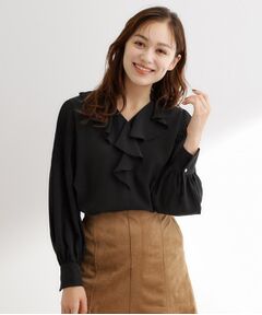 grove / グローブ シャツ・ブラウス | 袖プリーツフロントフリルブラウス