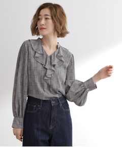 grove / グローブ シャツ・ブラウス | 袖プリーツフロントフリルブラウス