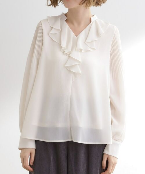 grove / グローブ シャツ・ブラウス | 袖プリーツフロントフリルブラウス | 詳細13