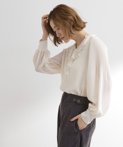 grove / グローブ シャツ・ブラウス | 袖プリーツフロントフリルブラウス | 詳細2