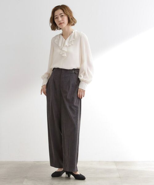 grove / グローブ シャツ・ブラウス | 袖プリーツフロントフリルブラウス | 詳細3