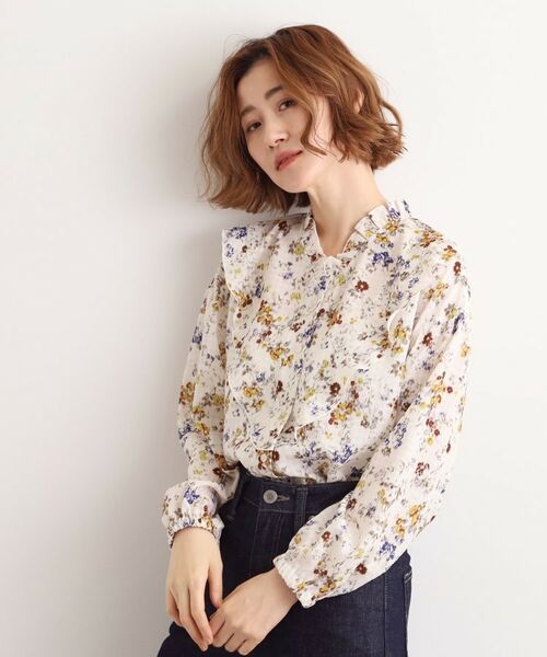 grove / グローブ シャツ・ブラウス | カスリフラワープリントブラウス | 詳細3