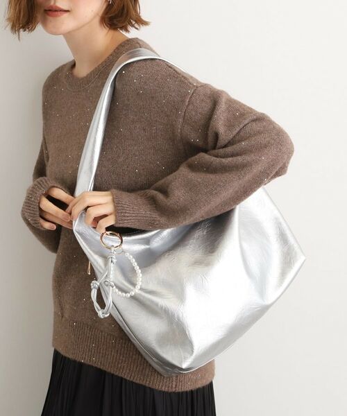 grove / グローブ ショルダーバッグ | パール調チャームワンショルダー(シルバー(006))