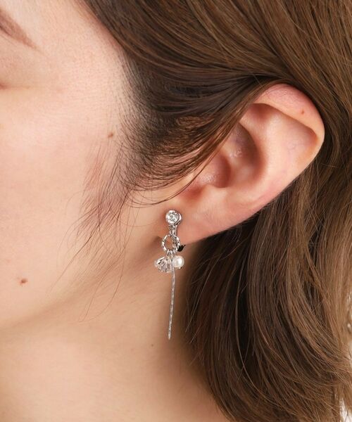 grove / グローブ ピアス・イヤリング | 【痛くなりにくい】パール調ビジューイヤリング | 詳細5