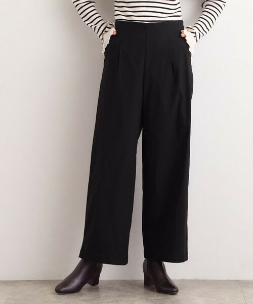 grove / グローブ パンツ | 【選べる着丈/多機能】裏起毛ハイパーストレッチワイドパンツ(ブラック(019))