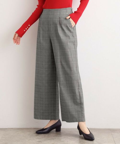 grove / グローブ パンツ | 【選べる着丈/多機能】裏起毛ハイパーストレッチワイドパンツ(グレンチェック(204))
