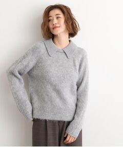 grove / グローブ ニット・セーター | 異素材ビッグカラーニット