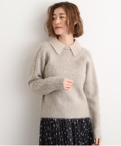 grove / グローブ ニット・セーター | 異素材ビッグカラーニット