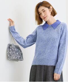 grove / グローブ ニット・セーター | 異素材ビッグカラーニット