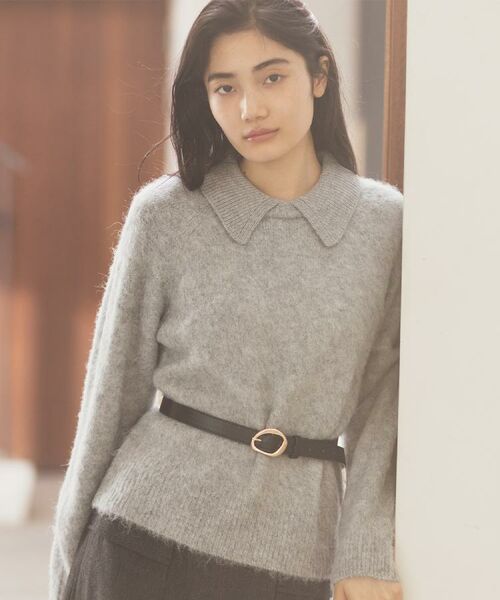 grove / グローブ ニット・セーター | 異素材ビッグカラーニット | 詳細1