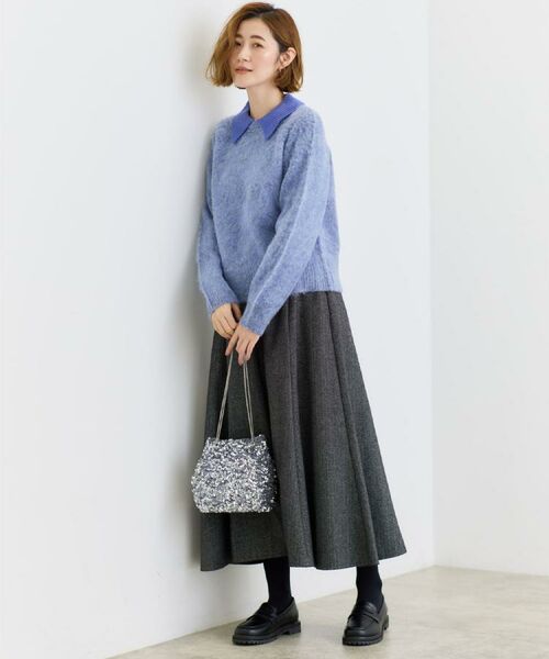 grove / グローブ ニット・セーター | 異素材ビッグカラーニット | 詳細11