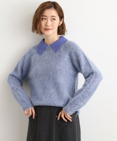 grove / グローブ ニット・セーター | 異素材ビッグカラーニット | 詳細12