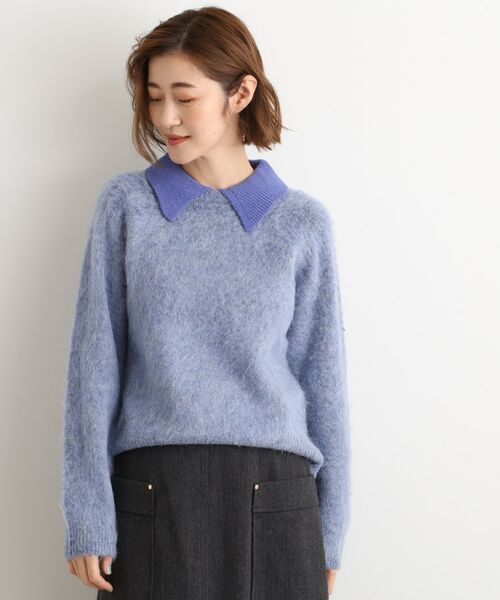grove / グローブ ニット・セーター | 異素材ビッグカラーニット | 詳細13