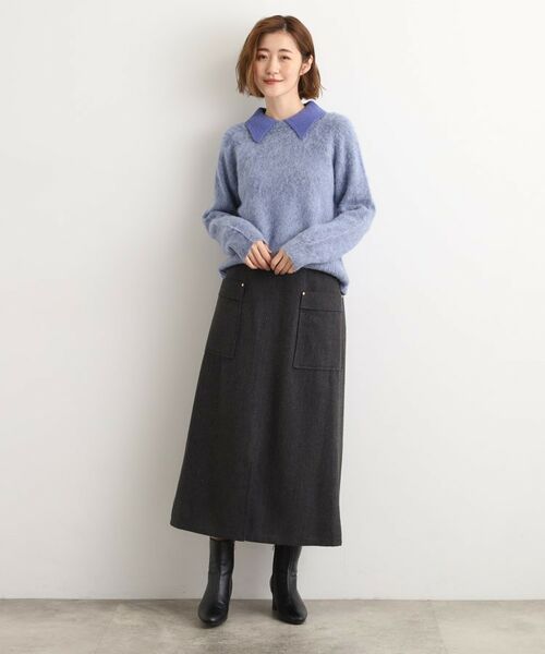 grove / グローブ ニット・セーター | 異素材ビッグカラーニット | 詳細14