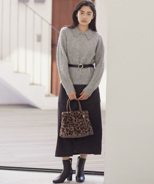 grove / グローブ ニット・セーター | 異素材ビッグカラーニット | 詳細2