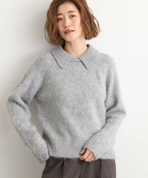 grove / グローブ ニット・セーター | 異素材ビッグカラーニット | 詳細4