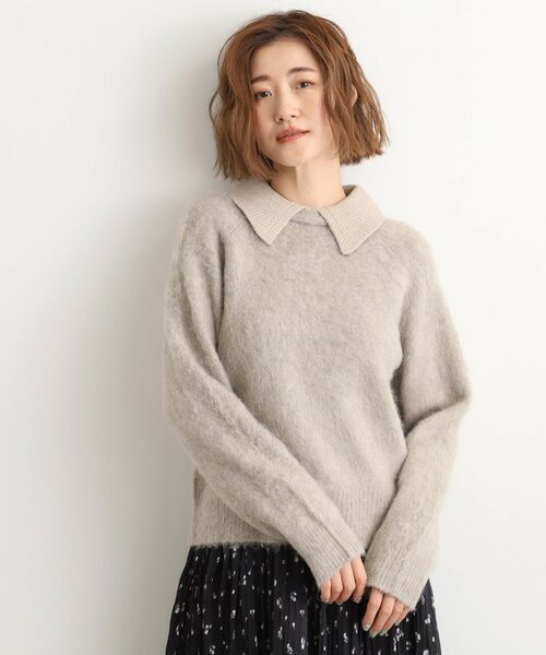 grove / グローブ ニット・セーター | 異素材ビッグカラーニット | 詳細7