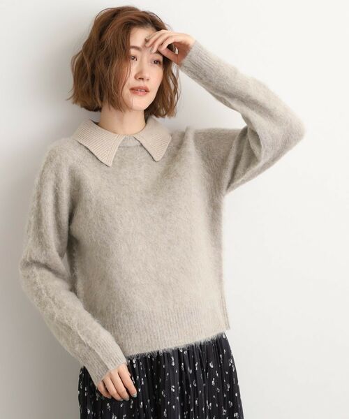 grove / グローブ ニット・セーター | 異素材ビッグカラーニット | 詳細8