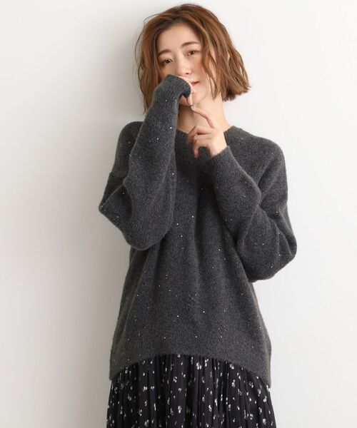 grove / グローブ ニット・セーター | 華やぎ冬ニット　ミニスパンコールフェザーニット | 詳細6