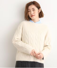 grove / グローブ ニット・セーター | ふんわり包み込む ケーブルボートネックニット