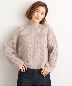 grove / グローブ ニット・セーター | ふんわり包み込む ケーブルボートネックニット