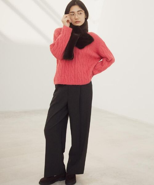 grove / グローブ ニット・セーター | ふんわり包み込む ケーブルボートネックニット | 詳細12