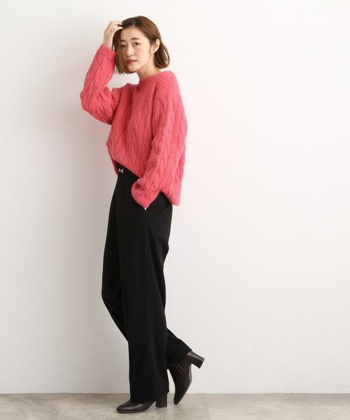 grove / グローブ ニット・セーター | ふんわり包み込む ケーブルボートネックニット | 詳細15