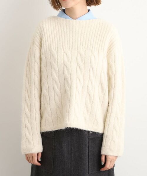 grove / グローブ ニット・セーター | ふんわり包み込む ケーブルボートネックニット | 詳細17