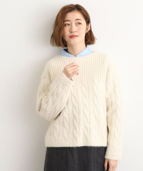 grove / グローブ ニット・セーター | ふんわり包み込む ケーブルボートネックニット | 詳細2