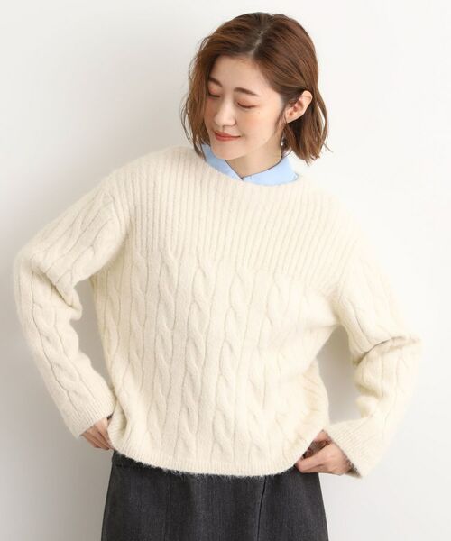 grove / グローブ ニット・セーター | ふんわり包み込む ケーブルボートネックニット | 詳細3