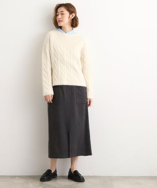grove / グローブ ニット・セーター | ふんわり包み込む ケーブルボートネックニット | 詳細4