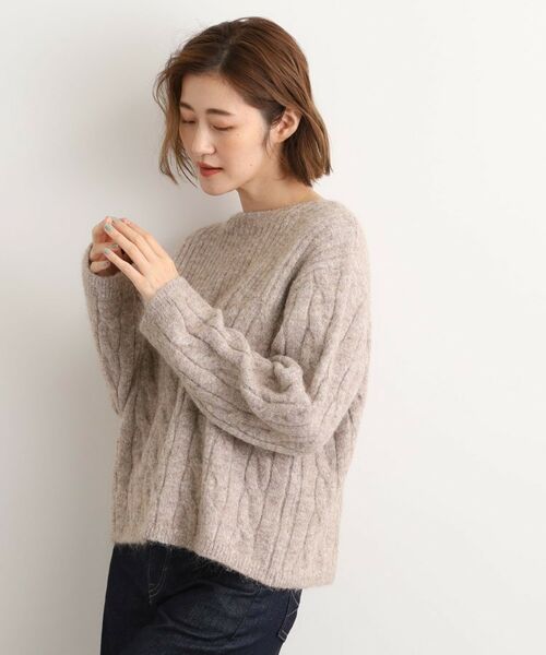 grove / グローブ ニット・セーター | ふんわり包み込む ケーブルボートネックニット | 詳細7