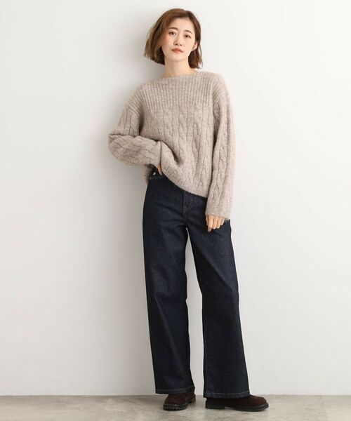 grove / グローブ ニット・セーター | ふんわり包み込む ケーブルボートネックニット | 詳細8