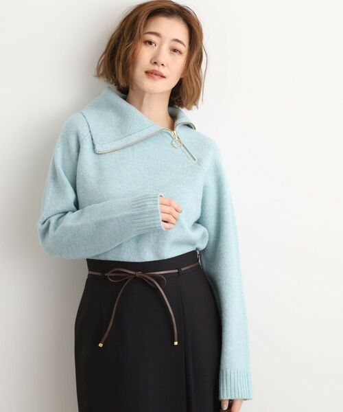 grove / グローブ ニット・セーター | サイドジップカラーニットプルオーバー(ミントグリーン(021))
