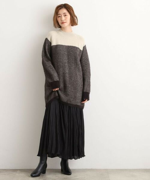 grove / グローブ ニット・セーター | ヘリンボーンジャカードチュニック | 詳細7